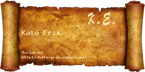 Kató Erik névjegykártya